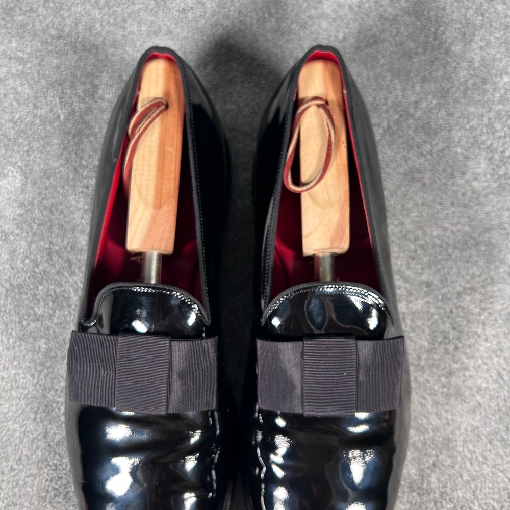 Allen Edmonds Ritz Tuxedo Bow Loafers Mens 11.5 AA Black Patent Leather USA - Picture 4 of 15
